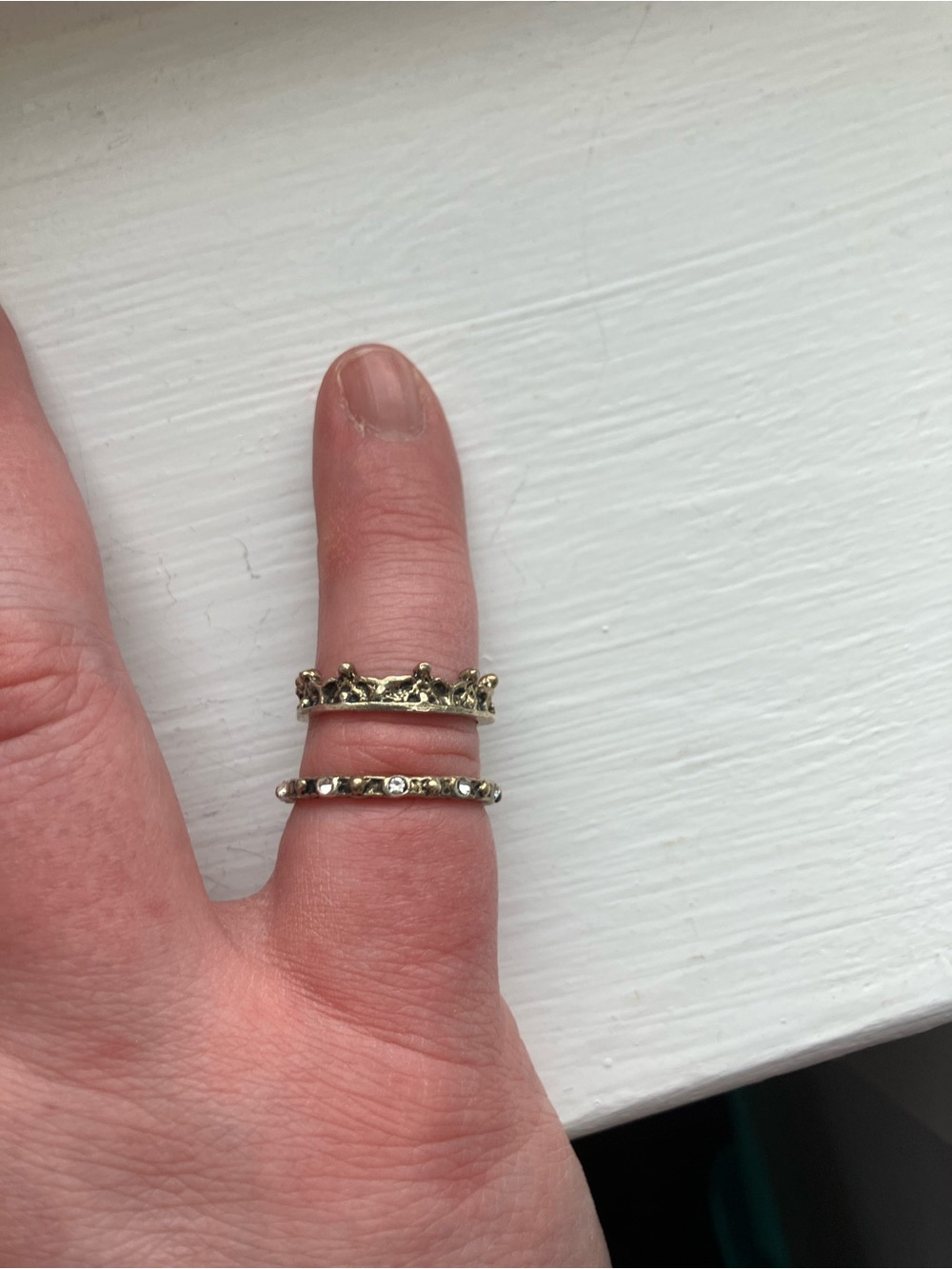 Gold Mixed Metal Ring Set